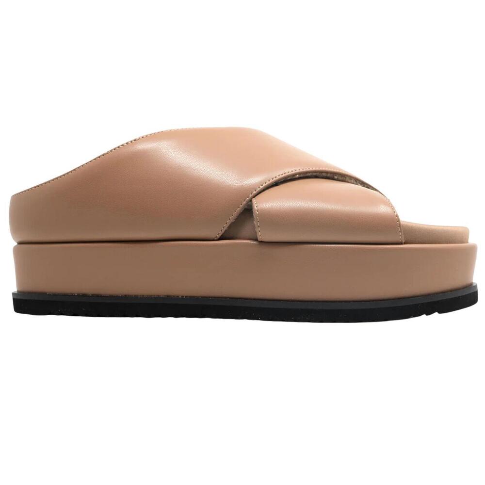 NEW ROAM women's cross stack platform sandals in nude